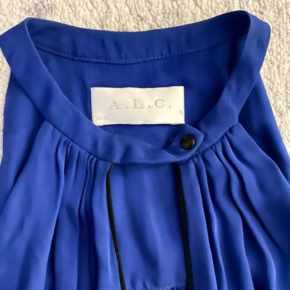 A.L.C. Blue Keyhole Cutout Halter, 100% Silk - Picture 2 of 4
